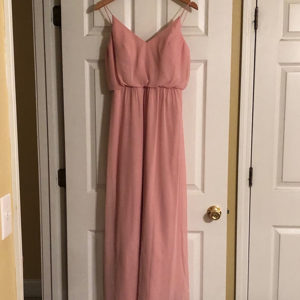 After Six Rose-N40. Floor length bridesmaid gown.